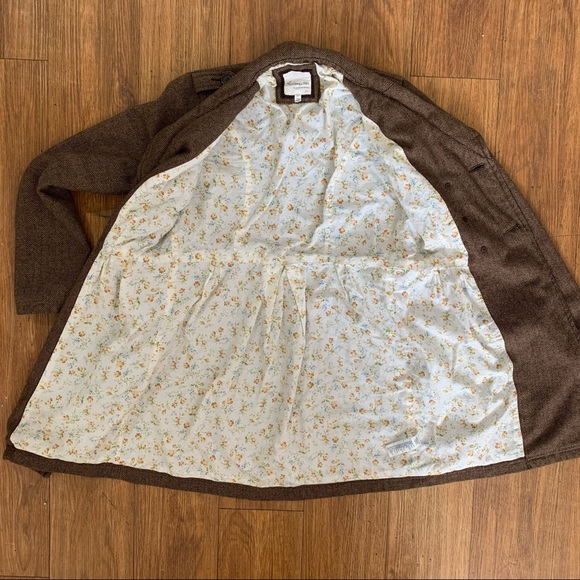 HERITAGE 1981 Tweed Coat Jacket Double Breasted Brown Size S. - Picture 7 of 14